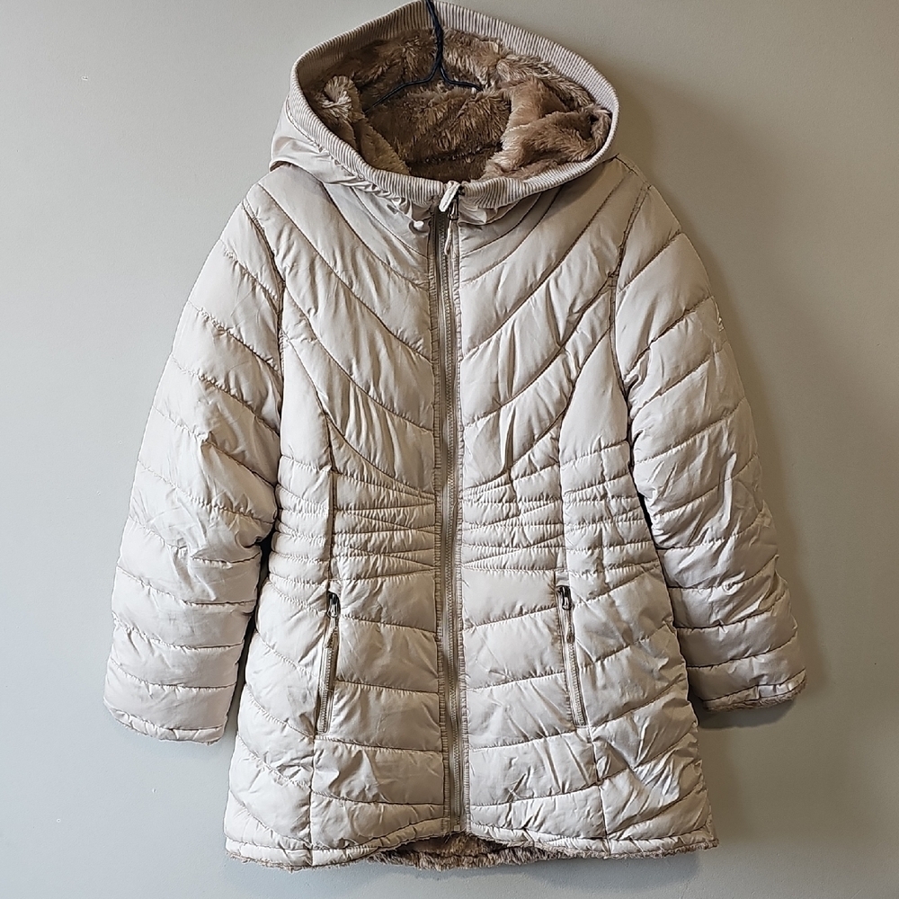 Reebok Large Plush Tan Puffer Jacket